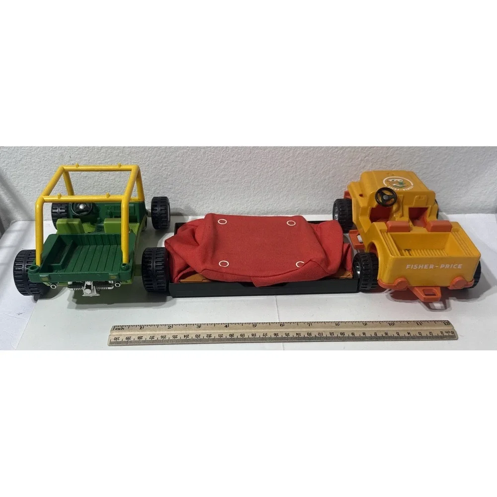Vtg Fisher Price Dune Buggy 322 Jeep 312 Folding Camp Tent 1970s LOT 3pc Damaged